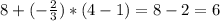 8+(-\frac{2}{3})*(4-1)=8-2=6