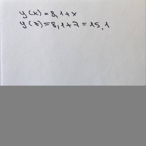 Вычисли y(7), если y(x)= 8,1+x.