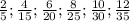 \frac{2}{5};\frac{4}{15};\frac{6}{20};\frac{8}{25};\frac{10}{30};\frac{12}{35}