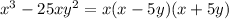 x^{3} -25xy^{2} =x(x-5y)(x+5y)