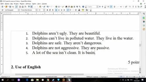 Dolphin dreams 5) A lot of the sea isn't clean.It is​