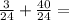 \frac{3}{24} + \frac{40}{24} =