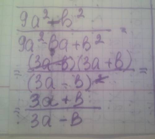 Сократите дробь 9a^2-b^2/9a^2+6a+b^2​