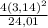 \frac{4(3,14)^{2} }{24,01}