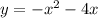 y = - {x}^{2} - 4x