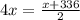 4x = \frac{x + 336}{2}