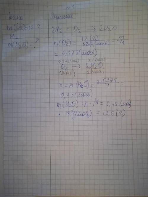 Сколько граммов воды образуется из 12 граммов кислорода с водородом?H2 + O2 > H2O​