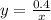 y=\frac{0.4}{x}