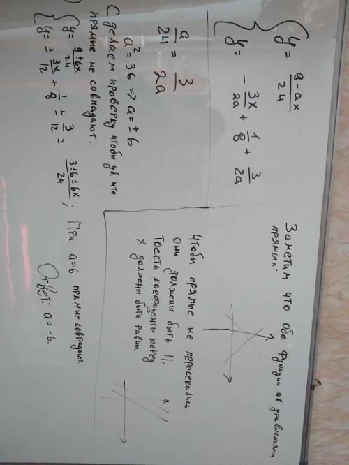 Найдите все значения a такие, что система уравнений не имеет решений ax+24y=9 3x+2ay=(a+12)/4