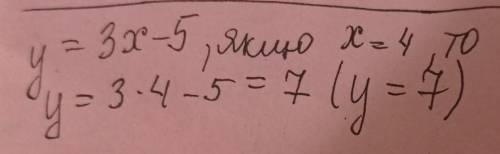 решить ! Функцію задано формулою у=3х-5. Знайдіть значення функції, якщо значення аргумента дорівнює