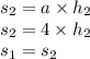 s_{2} = a \times h_{2} \\ s_{2} = 4 \times h_{2} \\ s_{1} = s_{2}