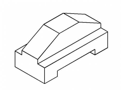 хотя бы схематично построить третью проекцию данной фигуры (вид слева) и саму фигуру в аксонометриче