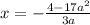 x=-\frac{4-17a^2}{3a}