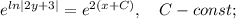 e^{ln|2y+3|}=e^{2(x+C)}, \quad C-const;