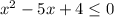 x^2-5x+4\leq 0