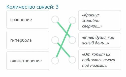 Установи соответствие между выразительными средствами и цитатами. Количество связей: 3 «Крикнул жало