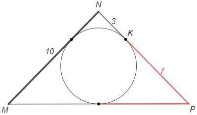 В рівнобедрений трикутник MNP з основою MP вписане коло, причому K – точка дотику, яка розділяє бічн