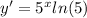 y' = {5}^{x} ln(5)