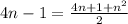 4n - 1 = \frac{4n + 1 + {n}^{2} }{2}