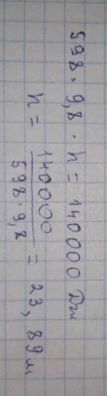 ПОМГИТЕ Башенный кран, поднимая 6 бетонных блоков, соверил работу 840 кДж. Объем одного блока равен