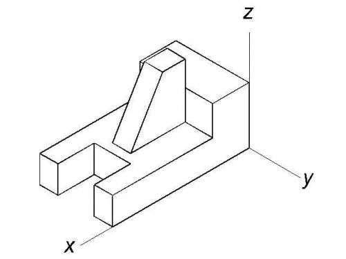 Надо найти аксонометрический вид детали
