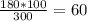 \frac{180*100}{300} =60%