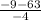 \frac{-9 - 63}{-4}