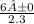 \frac{ 6±0}{2 . 3}