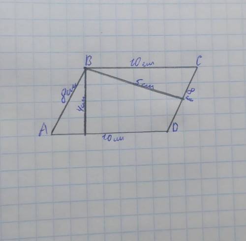 Нарисуйте параллелограмм со сторонами 8 и 10 см и высотами 4 и 5 см​