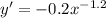 y' = - 0.2 {x}^{ - 1.2}