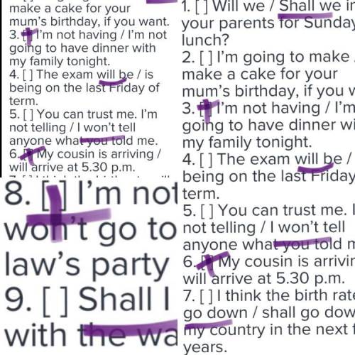 Underline the correct form. Put [+] if both options are possible. [+] My grandparents are going to r