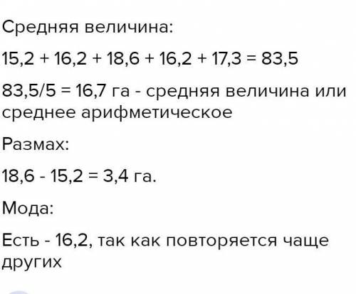 1267. Комбайнер в течение пяти дней убирал урожай с площадей в 15,2 га, 16,2 га, 18,6 га, 16,2 га, 1