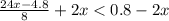 \frac{24x-4.8}{8}+2x