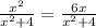 \frac{x^{2} }{x^{2} +4} =\frac{6x}{x^{2} +4} \\\\