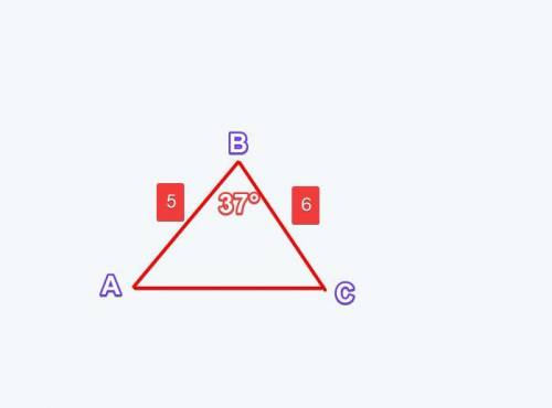 у трикутнику дві сторони дорівнюють 5М і 6 м а синус кута між ними дорівнює 0,6 знайдіть третю сторо
