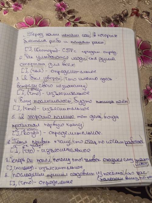 После каждого предложения начертите схему, указав главное предложение и придаточное. Поставьте вопро