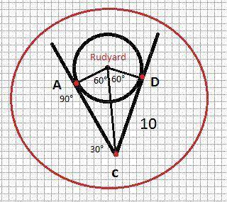 AC,CD-касательные,CD=10, ZACD=60°, AD=?