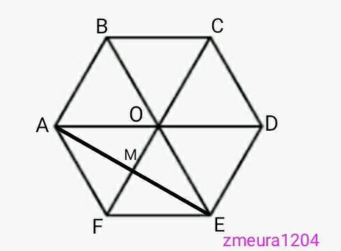 Abcdef задается правильным шестиугольником. Если oe = 18√3, найти длину ae