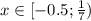 x\in[- 0.5 ;\frac{1}{7} ) \\