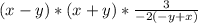 (x-y)*(x+y) * \frac{3}{-2(-y+x)}