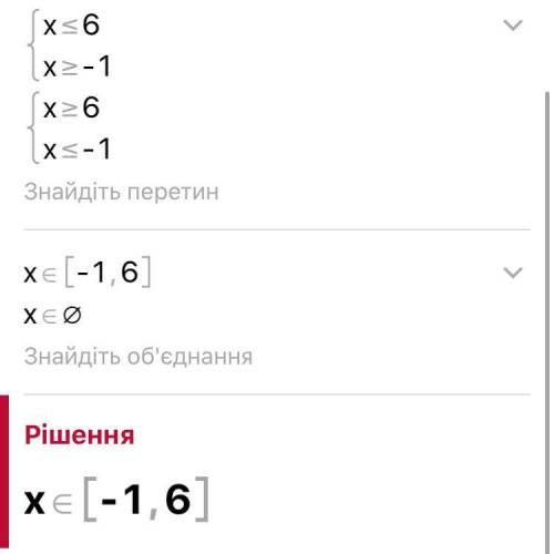 Решите (x − 6) (x + 1) ≤ 0