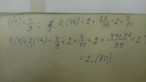 Втконайте дії 0,(4)+2,(36), подавши часу у вигляді звичайних дробів ДУЖЕ ПОТРІБНО
