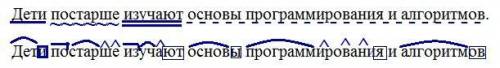 Разберите по составу :дети постарше изучают основы программирования и алгоритмов ​