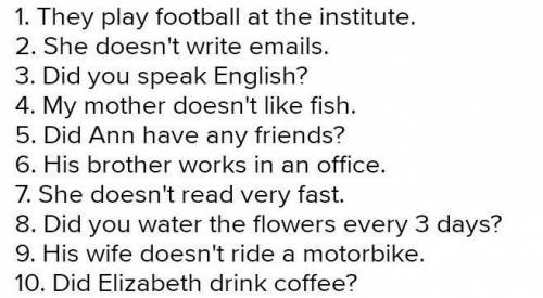 Ride, like, speak, workwrite , water, have, drink, play, be1.1) They football at theinstitute. (-)2)