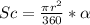 Sc=\frac{\pi r^2}{360} *\alpha