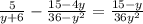 \frac{5}{y+6} -\frac{15-4y}{36-y^{2} } = \frac{15-y}{36y^{2} }