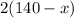 2(140-x)