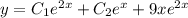 y = C_1e {}^{2x} + C_2e {}^{x} + 9x {e}^{2x}