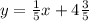 y=\frac{1}{5}x+4\frac{3}{5}