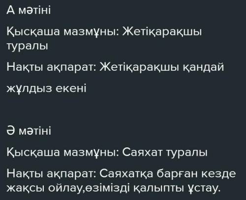 плсА мәтіні ә мәтіні қысқашы мазмұны нақты ақпарат​